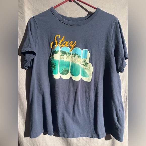 Old Navy Tops - Old Navy Stay Cool Graphic T Shirt Navy Blue Coastal Beach XL